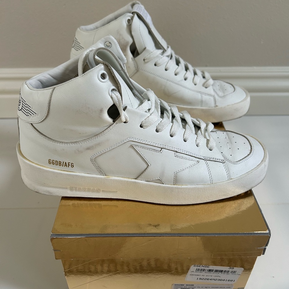 Golden Goose Cream High-Top Sneakers